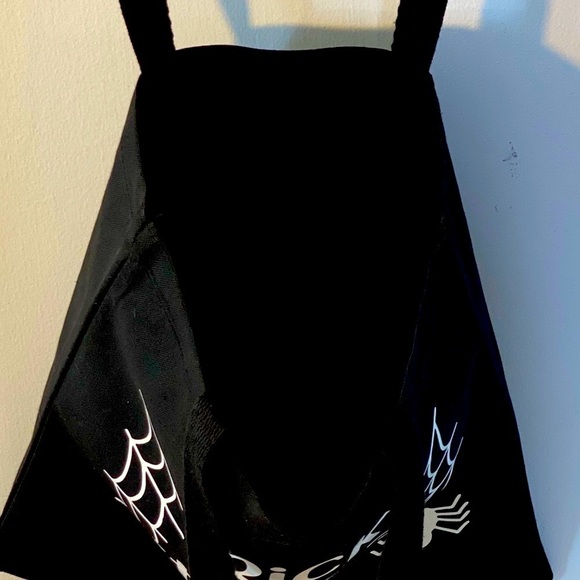 TRICK OR TREAT 🕷🧡 Cotton Canvas Tote Bag in Black~ NEW W/OUT TAGS - Picture 2 of 10